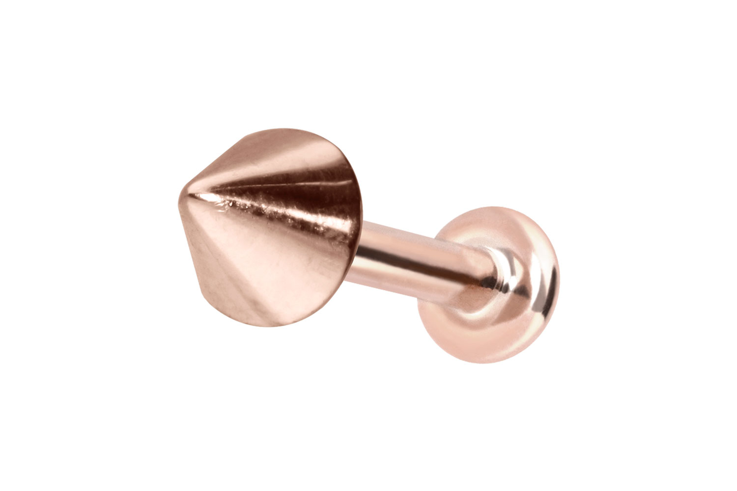 14 Karat Gold Labret Piercing mit Push Fit SPITZE